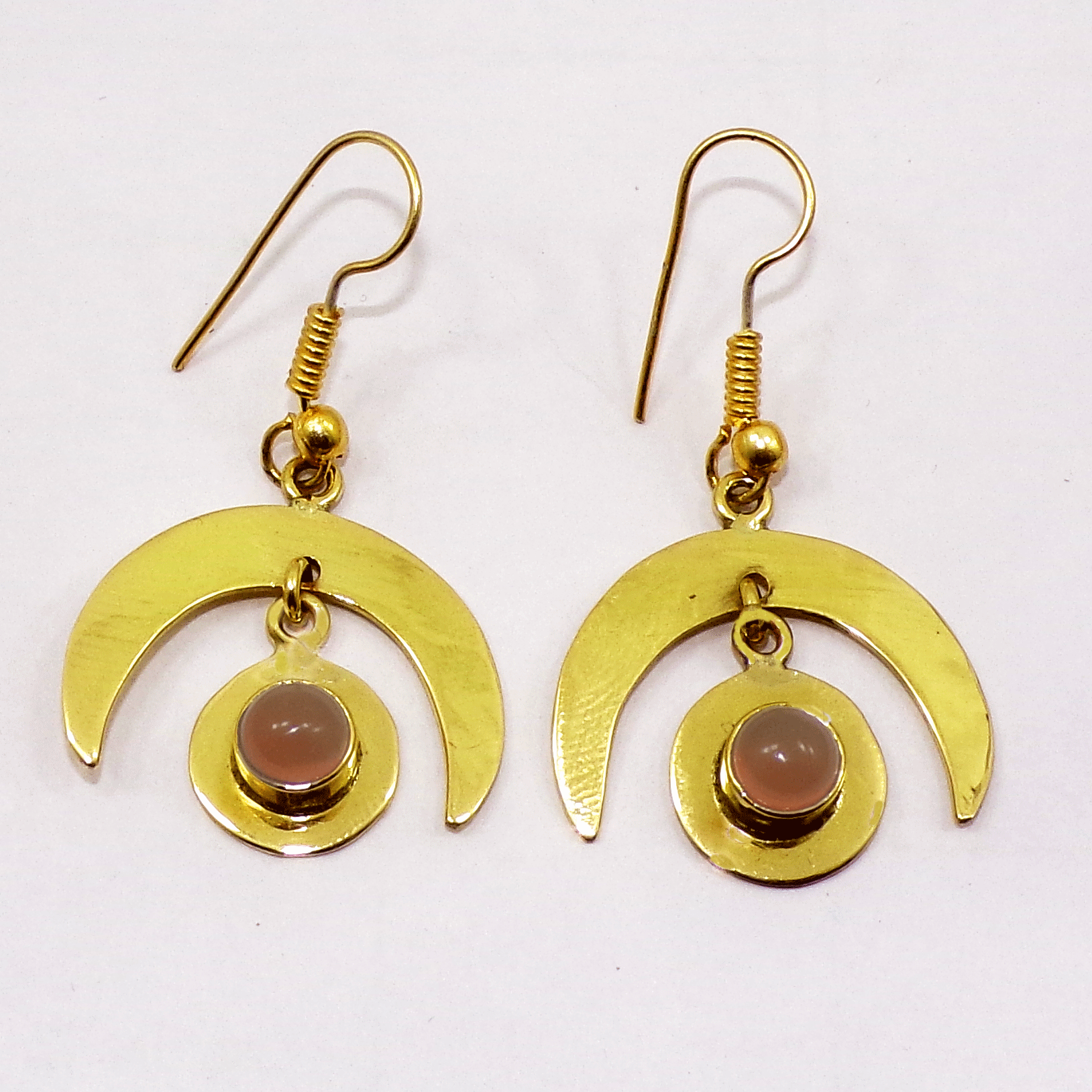 Beautiful Carnelian Cab Earring U - JBE999 Latest Collection Cab Round With 18ct Gold Plating Dangle Earring